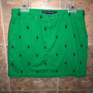 ralph lauren logo skirt Kelly green Sz 6